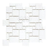 White mosaic tile sheet of Thassos White Mini-Versailles Pattern Marble