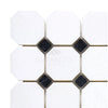 Thassos White Octagon and Diamond Tile Pattern in Polished or Honed Finish