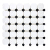 Thassos White Octagon and Diamond Mosaic Tile Sheet with Black Accents for Elegant Design