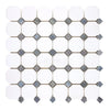 Mosaic tile sheet of Thassos White Octagon with Blue-Gray Marble Polished or Honed