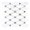 White and gray mosaic tile sheet from Thassos White Octave Marble Polished or Honed