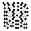 Black and white circular mosaic tile sheet from Thassos White Penny-Round Marble