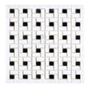 White and black mosaic tile pattern of Thassos White Pinwheel Mosaic Marble