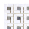 Thassos White Pinwheel Mosaic featuring white and gray polished marble tile design