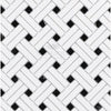 Woven white and black tile pattern of Thassos White Stanza Mosaic Marble