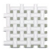 Woven white and gray tile pattern of Thassos White Triple-Weave Mosaic Marble