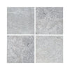 Four gray marble tiles of Tundra Gray 12X12 Marble Polished or Honed product