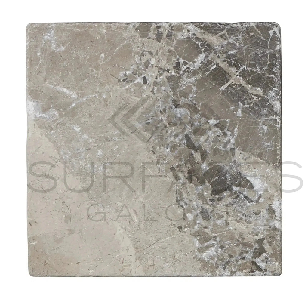 Tundra Gray 12X12 Marble Tumbled Square Marble Tile for elegant home decor