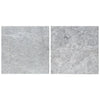 Two gray marble tiles from Tundra Gray 18X18 Marble Polished or Honed collection