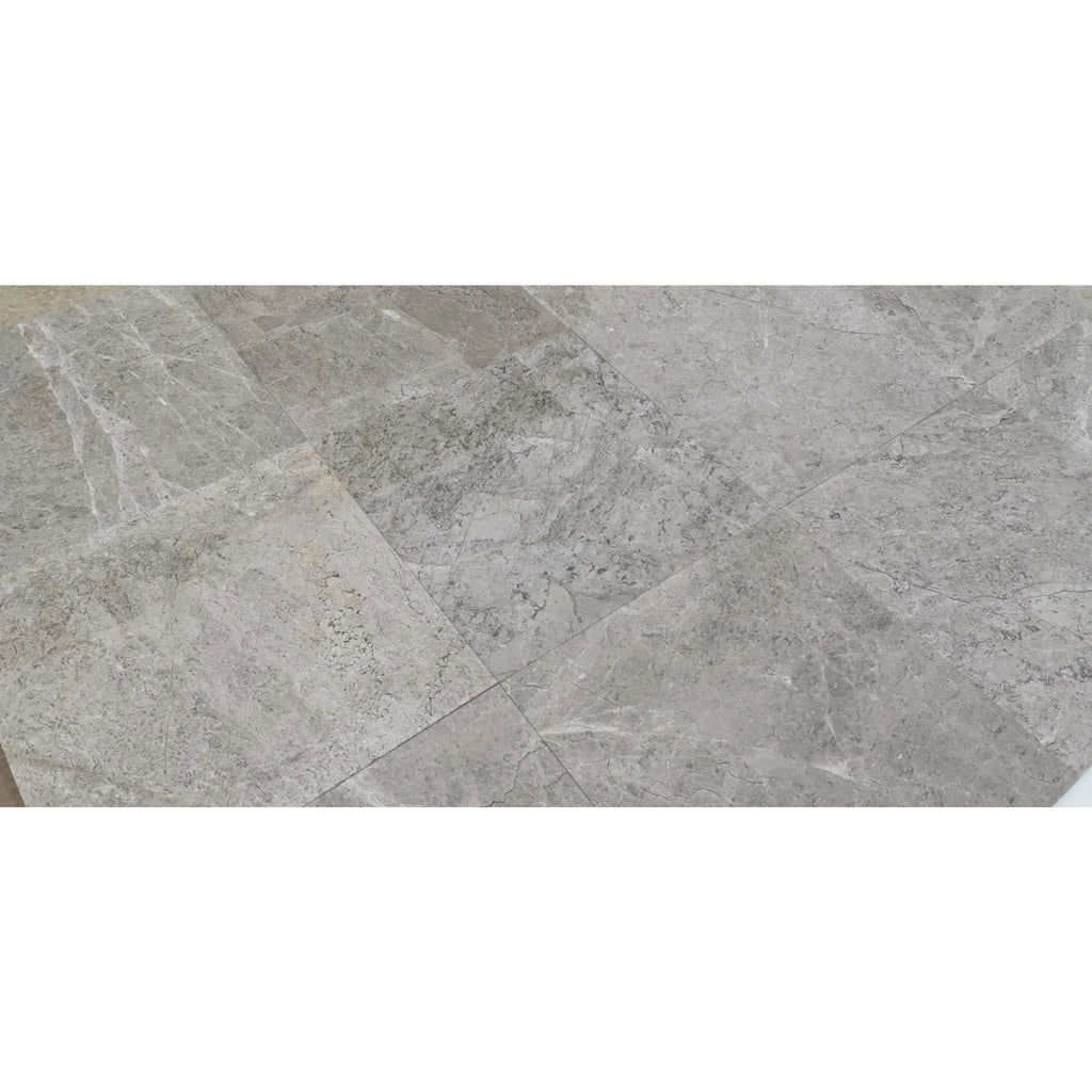 Tundra Gray 1X1 Marble Mosaic Tumbled showcasing elegant gray marble floor tiles