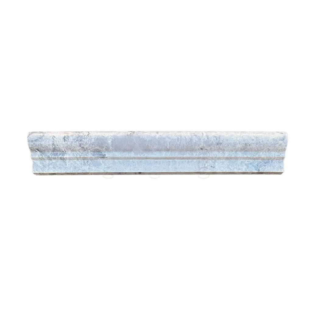 Gray stone border tile Tundra Gray 2X12 OG-1 single-step chair rail trim marble polished