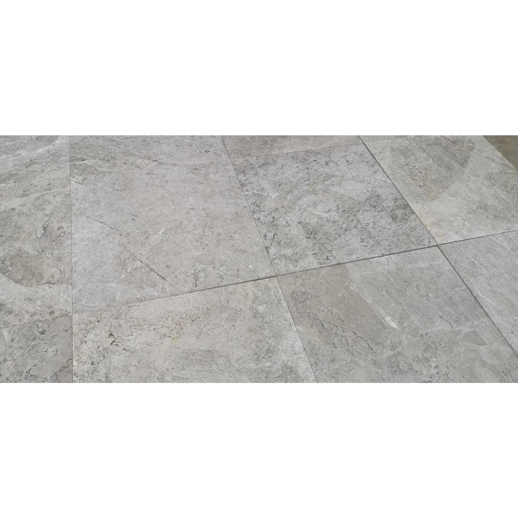 Tundra Gray 2X2 Marble Mosaic Tumbled showcasing elegant gray marble floor tiles