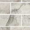 Tundra Gray 2X4 Marble Mosaic Tumbled Rectangular Marble Tiles Display