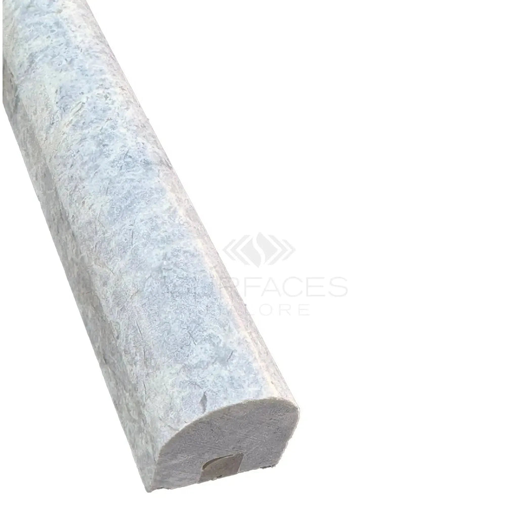 Gray marble quarter-round molding from Tundra Gray 3/4X12 Bullnose Liner collection