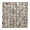 Square mosaic tile sheet Tundra Gray 5/8X5/8 Marble Mosaic Tumbled for elegant decor