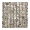 Tundra Gray 5/8X5/8 Marble Mosaic Tumbled Square Tile Sheet for elegant decor