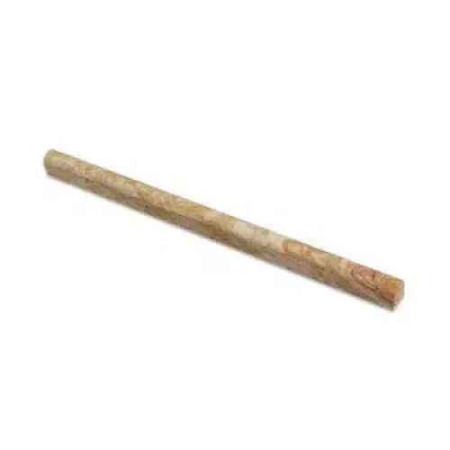 Cylindrical wooden dowel in Valencia Travertine 1/2X12 Pencil Liner Honed design