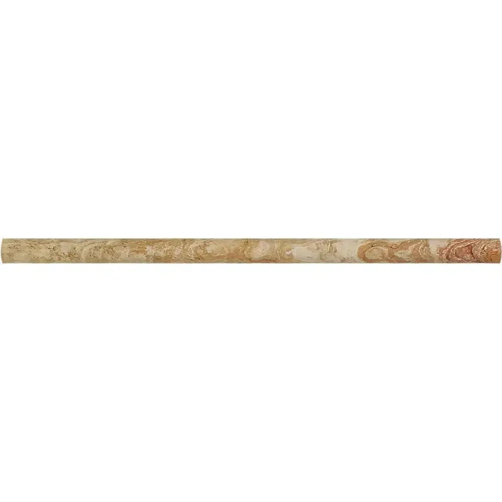 Marble-patterned border tile from the Valencia Travertine Pencil Liner Honed collection