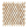 Diamond-patterned beige stone mosaic tile from Valencia Travertine 1X2 collection