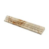 Beige marble decorative trim for Valencia Travertine 2X12 OG-1 Single-Step Chair Rail Trim