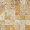 Valencia Travertine 2X2 Mosaic Tumbled showcasing square travertine mosaic tiles