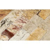 Herringbone pattern of Valencia Travertine 2X4 Brick Mosaic Split-Faced stone tiles