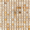 Beige and brown mosaic tile pattern of Valencia Travertine 5/8X5/8 Mosaic Tumbled