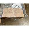 Tan ceramic floor tiles in Walnut Travertine 1/2X12 Pencil Liner product display