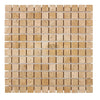 Beige Travertine mosaic tile sheet for Walnut Travertine 1X1 Mosaic Tile Tumbled