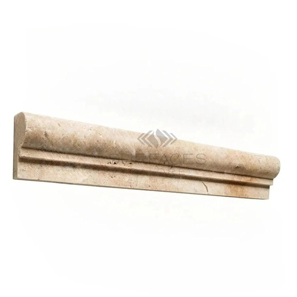 Beige travertine decorative molding for Walnut Travertine 2X12 OG-1 chair rail trim