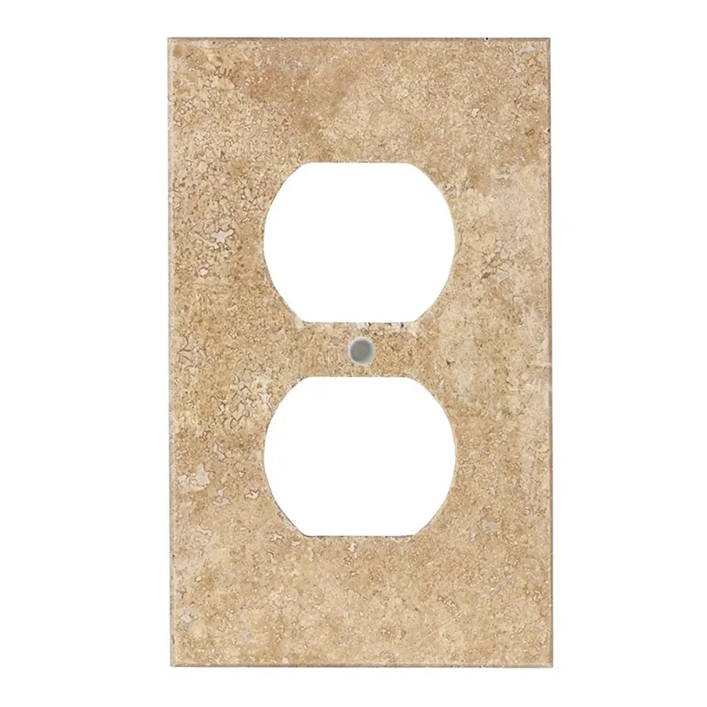 Walnut Travertine Single Duplex Plate Switch Wall Plate for elegant home decor