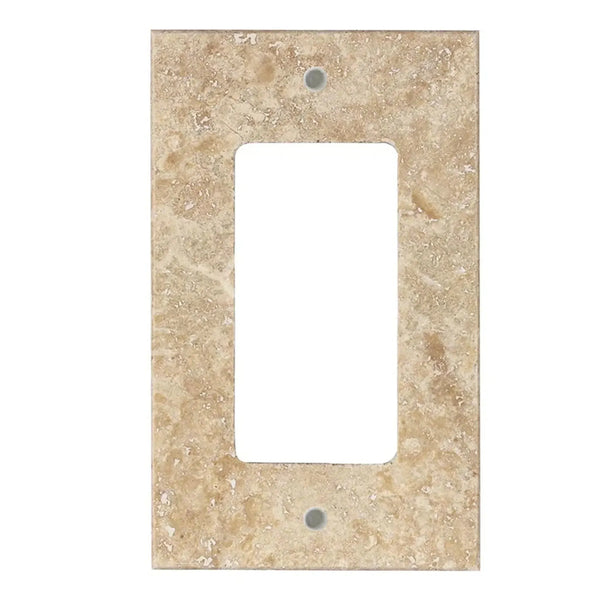 Beige Marble Light Switch Plate for Walnut Travertine Single Rocker Wall Plate