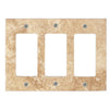 Walnut Travertine Triple Rocker Plate Switch Wall Plate decorative light switch cover