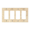 Walnut Travertine 4 Gang ROCKER Switch Wall Plate with Four-Gang Marble Design