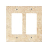 Double switch plate cover featuring a beige marble pattern in Walnut Travertine design