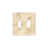 Walnut Travertine Double Toggle Plate Switch Wall Plate showcasing elegant design