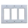 White Marble Meram Blanc 4 Gang Rocker Switch Wall Plate with white triple rocker design