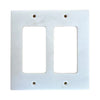 White Marble Meram Blanc 4 Gang Rocker Switch Wall Plate with White Duplex Switch Plate