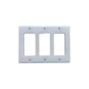 White marble wall plate featuring a triple rocker light switch design