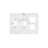 White Marble Meram Blanc Double Toggle Duplex Switch Wall Plate with marble pattern