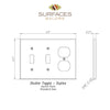 Diagram of White Marble Meram Blanc Double Toggle Duplex Switch Wall Plate