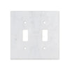 White double toggle light switch plate for White Marble Meram Blanc wall decor