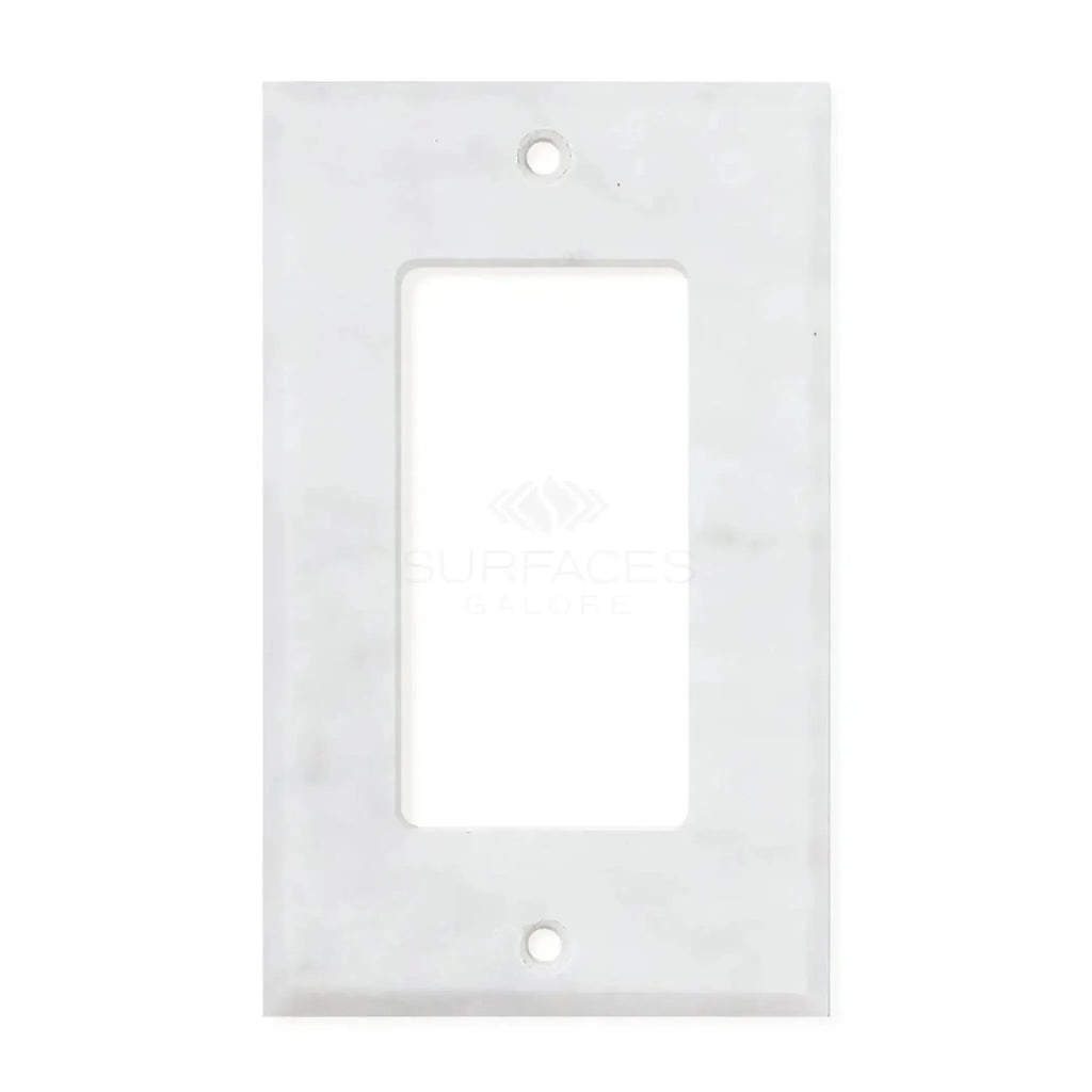 White Marble (Meram Blanc) Single Rocker Plate Switch Wall Plate in white color