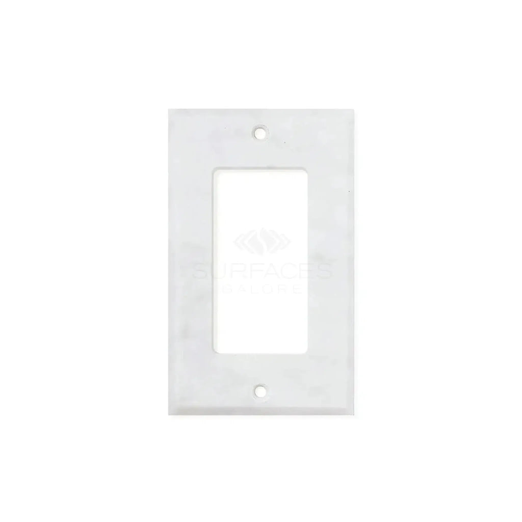 White Marble Meram Blanc Single Rocker Plate Switch Wall Plate with White Light Switch