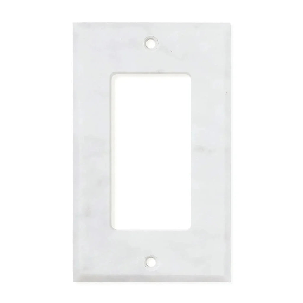 White Marble Meram Blanc Single ROCKER Plate Switch Wall Plate Decorator Wall Plate