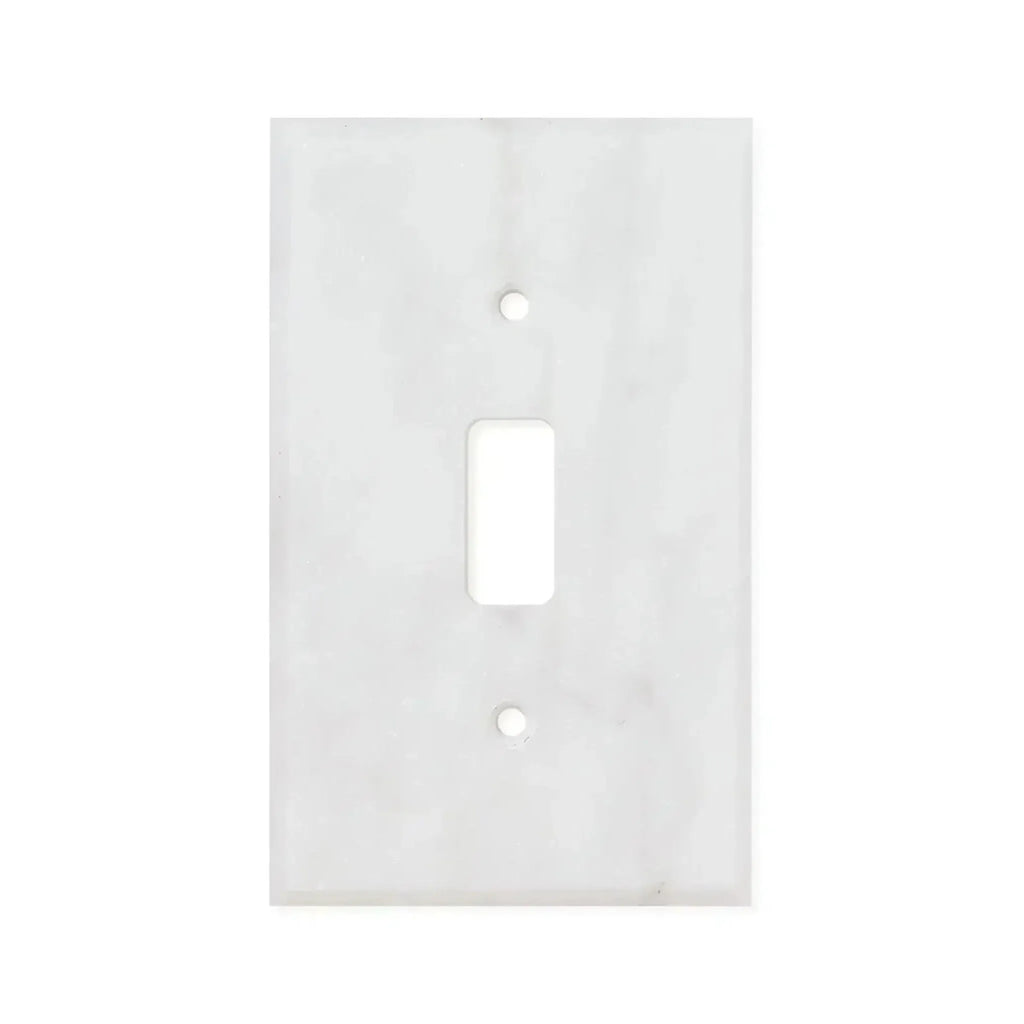 White Marble Meram Blanc Single Toggle Plate Switch Wall Plate for elegant decor