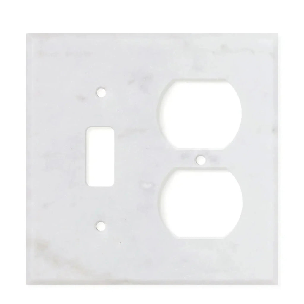 Marble light switch and outlet cover for White Marble Meram Blanc toggle duplex wall plate