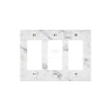 White Marble Meram Blanc Triple Rocker Plate Switch Wall Plate with marble pattern design