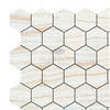 White Onyx Bianco-Vanilla 2 inch Hexagon Cross-Cut Polished Marble Mosaic Tile