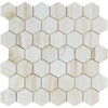 White Onyx Bianco-Vanilla 2 inch Hexagon Vein-Cut Mosaic Marble Tile Polished